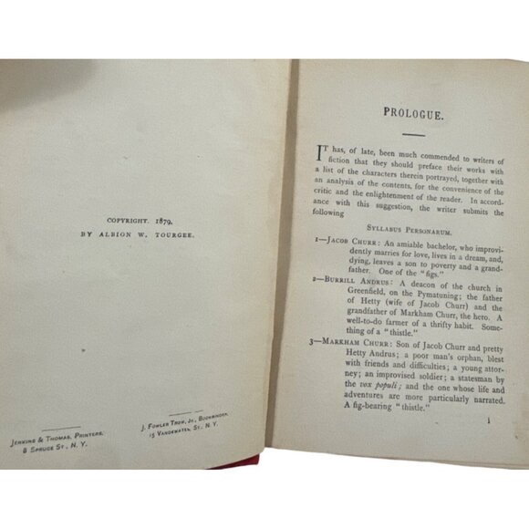 Antique 1879 Book Figs and Thistles Western Reserve Romance Albion Tourgee - Picture 6 of 13